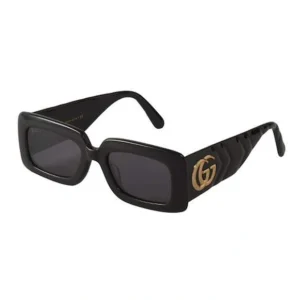Gucci Gg0811S 001 Square Shape Negro Dorado Original