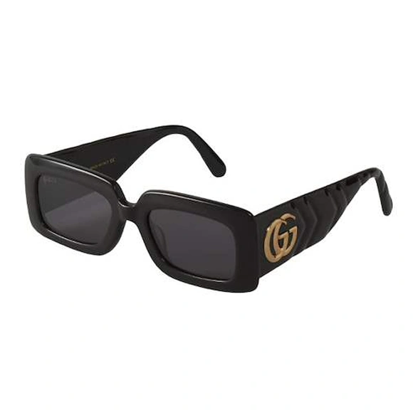 Gucci Gg0811S 001 Square Shape Negro Dorado Original