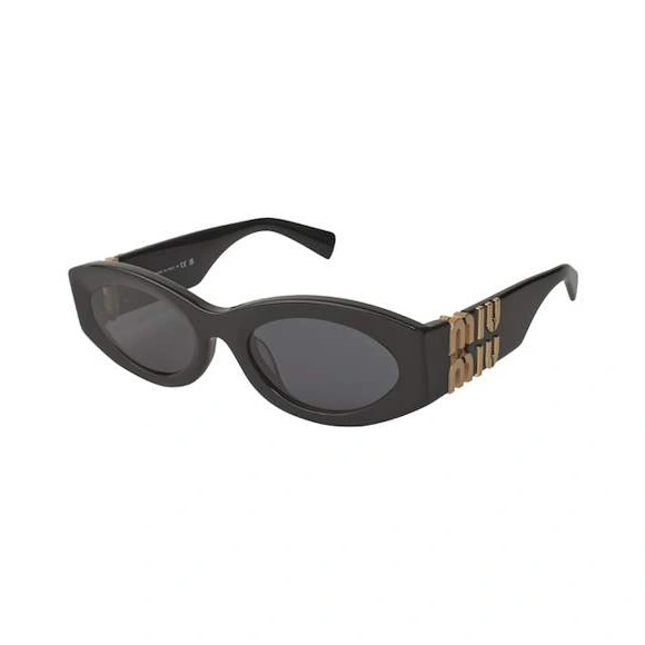 Miu Miu MU 11WS 1AB-5S0 Oval Shape Black Gold