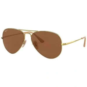 Ray Ban Rb3689 906447 New Aviator Cafe Polarizado Dorado